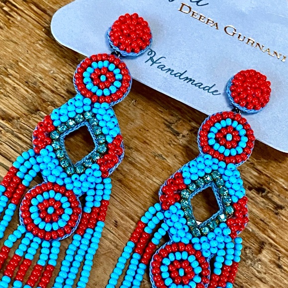 🌺🎉HP🎉🌺 NWT Deepa Gurnani Beaded Chandeliers - Picture 12 of 16